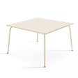 OVIALA - Ensemble table de jardin carrée et 8 fauteuils en métal ivoire - Palavas - vignette