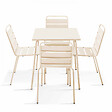 OVIALA - Ensemble table de jardin et 4 chaises en métal ivoire - Palavas - vignette