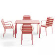OVIALA - Ensemble table de jardin et 4 fauteuils en métal argile - Palavas - vignette