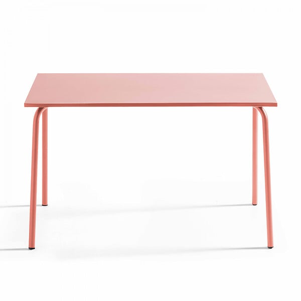 OVIALA - Ensemble table de jardin et 4 fauteuils en métal argile - Palavas - large