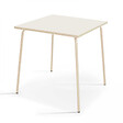 OVIALA - Ensemble table de jardin carrée et 4 fauteuils acier ivoire - Palavas - vignette
