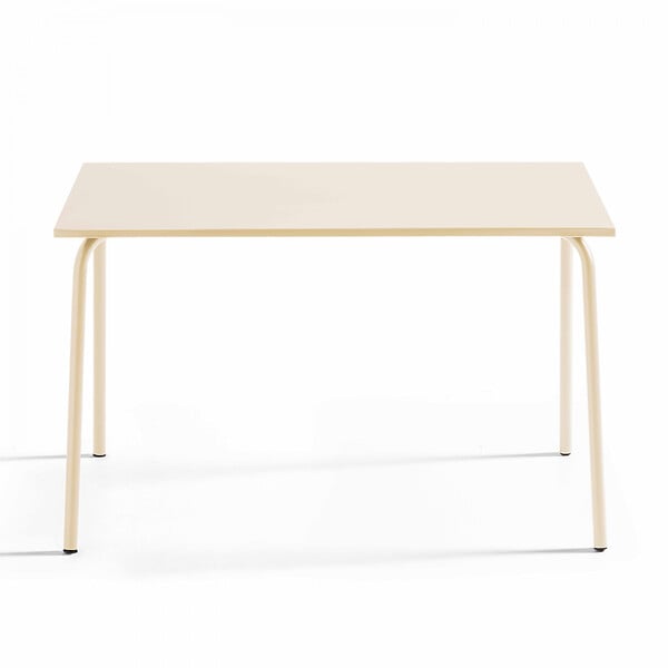 OVIALA - Ensemble table de jardin et 4 fauteuils en métal ivoire - Palavas - large