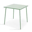 OVIALA - Ensemble table de jardin et 4 chaises en métal vert sauge - Palavas - vignette