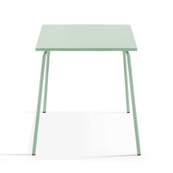 OVIALA - Ensemble table de jardin et 4 chaises en métal vert sauge - Palavas - large