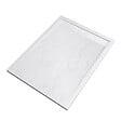 AURLANE - Receveur en acrylique Blanc Effet Pierre 90x120x4 cm + Grilles Linéaires Chrome et Blanche Mate - vignette