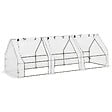 OUTSUNNY - Mini serre de jardin serre à  tomates 270L x 90l x 90H cm acier PE haute densité 140 g/mÂ² anti-UV 3 fenêtres avec zip enroulables blanc - vignette
