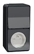 SCHNEIDER - Va et vient + prise de courant gris saillie Mureva Styl IP55 IK08 - vignette