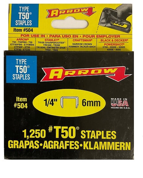 ARROW - Boîte de 1250 agrafes T50 6 mm Arrow - large
