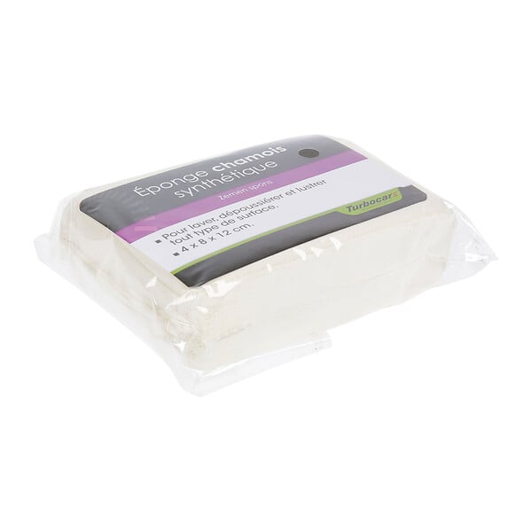 TURBOCAR - Éponge chamois synthétique 4x8x12cm - Absorption eau et buée - large