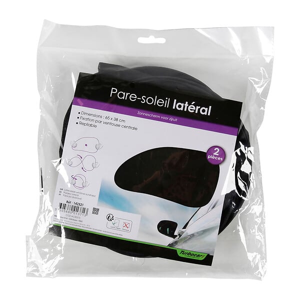 TURBOCAR - Pare soleil lateral noir 65 x 38 cm 2pcs - large