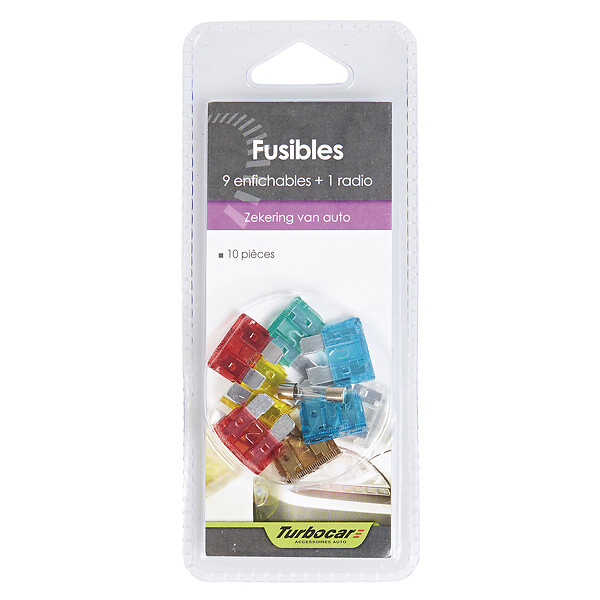 TURBOCAR - Fusible lot de 10 - 9 enfichable + 1 radio 10pcs - large