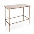 OVIALA - Ensemble table haute de jardin et 6 chaises en métal taupe - Palavas - vignette