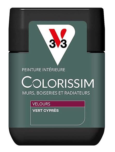 V33 PEINTURE - Peinture Colorissim Velours vert cyprès 75 ML - large