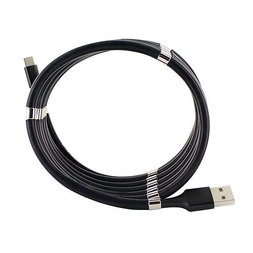 METRONIC - Câble USB-C vers USB-A aimanté 2 m - Noir - large