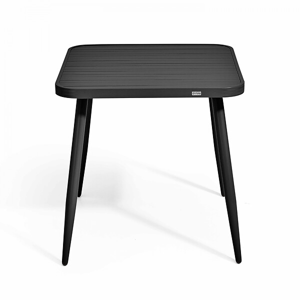 OVIALA - Table de jardin carrée en aluminium noir - Bristol - large