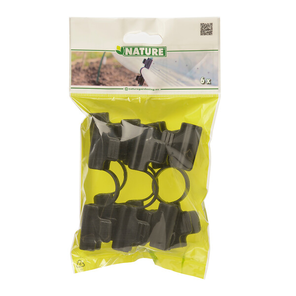 NATURE - Lot de 6 doubles clips fixation film - Diam.11mm - large