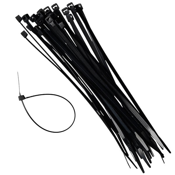 NATURE - Lot de 25 colliers de tuteurage nylon - 20cm - Noir - large