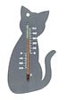 NATURE - Thermomètre mural extérieur - Chat gris plastique - 15cm - vignette