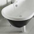 PLANETE BAIN - Baignoire îlot rétro charly noire et blanche avec pieds moderne conique blanc - vignette