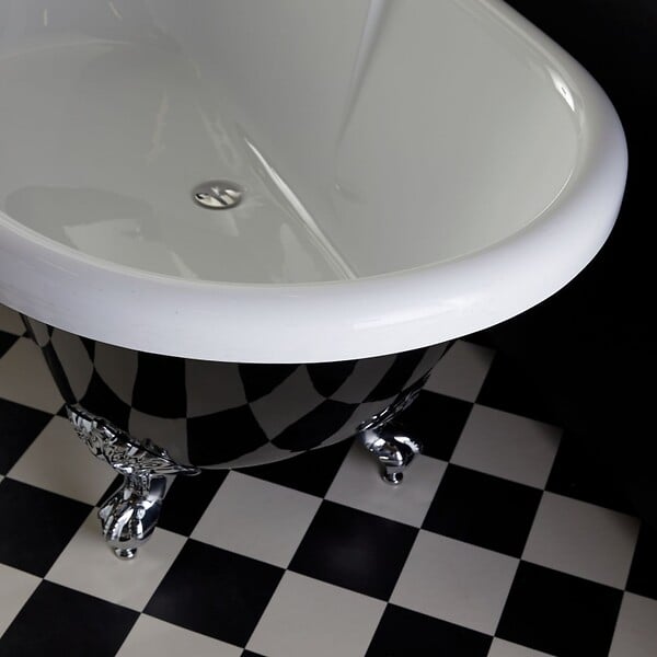 PLANETE BAIN - Baignoire îlot Charly noire avec pieds patte d'aigle chrome - large