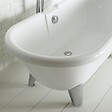 PLANETE BAIN - Baignoire îlot Charly blanche rétro + pieds conique chrome - vignette