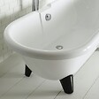 PLANETE BAIN - Baignoire îlot Charly blanche rétro + pieds conique noir - vignette