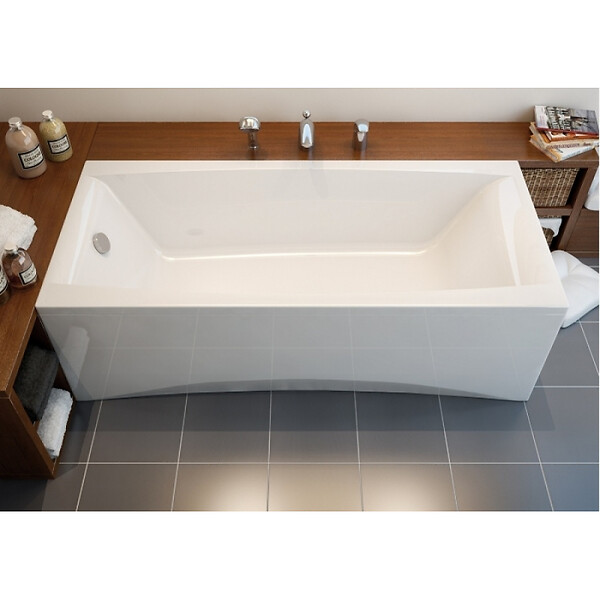 CERSANIT - Baignoire rectangulaire 140x75 cm VIRGO encastrable en acrylique + tablier central - large