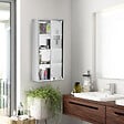 HOMCOM - Armoire à pharmacie 3 étagères 4 niveaux 30L x 12l x 60H cm porte verre trempé symbole croix acier inoxydable brossé - vignette