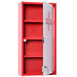 HOMCOM - Armoire à pharmacie 3 étagères 4 niveaux verrouillable porte verre trempé dépoli logo croix 30L x 12l x 60H cm acier inox rouge - vignette