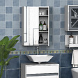 HOMCOM - Armoire avec miroir en bois rangement salle de bain fermeture porte tampon MDF blanc - vignette