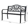 OUTSUNNY - Banc 3 places de jardin terrasse style cosy chic 127L x 60l x 89H cm métal époxy anticorrosion noir - vignette