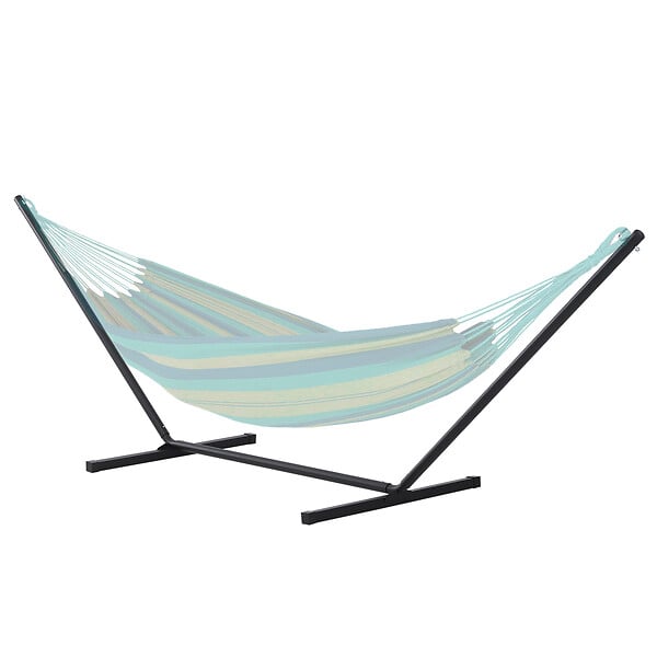 OUTSUNNY - Support pied de hamac structure robuste métal époxy noir dim. 3,60L x 0,92l x 1,15H m - large