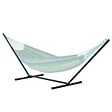 OUTSUNNY - Support pied de hamac structure robuste métal époxy noir dim. 3,60L x 0,92l x 1,15H m - vignette