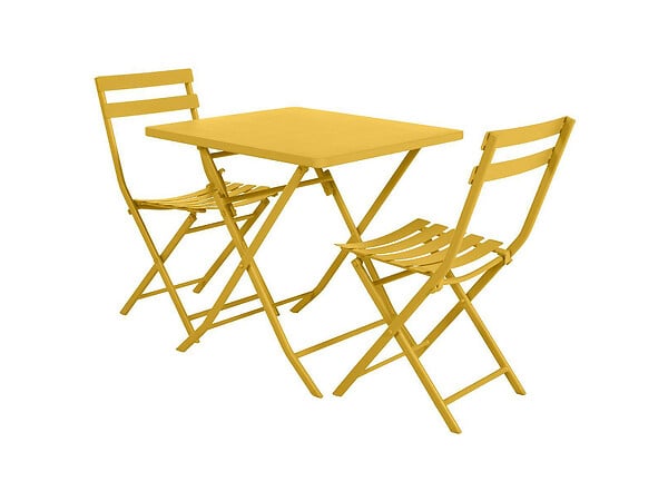 HESPERIDE - Table de jardin carrée Greensboro 70 x 70 cm Moutarde - Hespéride - large