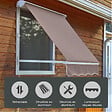 OUTSUNNY - Store banne manuel inclinaison réglable aluminium polyester imperméabilisé 70L x 180l cm taupe clair - vignette