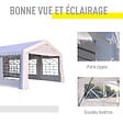 HOMCOM - Tente de réception tonnelle de jardin 4 parois amovibles portes zippées idéal pour fête mariage soirée 6 x 4 x 2,8 m acier toile polyéthylène 180 g/m² blanc - vignette
