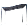 OUTSUNNY - Pergola tonnelle de jardin auvent 2,97 x 2,97 m adossable métal noir polyester anti-UV gris - vignette