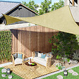 OUTSUNNY - Voile d'ombrage carré 3 x 3 m polyéthylène haute densité résistant aux UV coloris sable - vignette