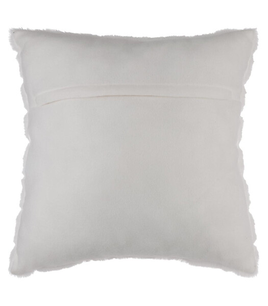 ATMOSPHERA - Coussin déhoussable en Fourrure Blanche 45 x 45 cm - large