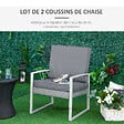 OUTSUNNY - Coussins de fauteuil de jardin zippés déhoussables - galettes de chaise de jardin - épais rembourrage 7 cm - polyester haute densité gris - vignette