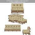 VOUNOT - Lot de 4 Coussins pour palettes en bois beige - vignette