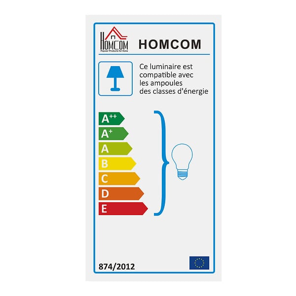 HOMCOM - Lampadaire étagère lampe étagère 26L x 26l x 160H cm 3 étagères 4 niveaux MDF noir - large