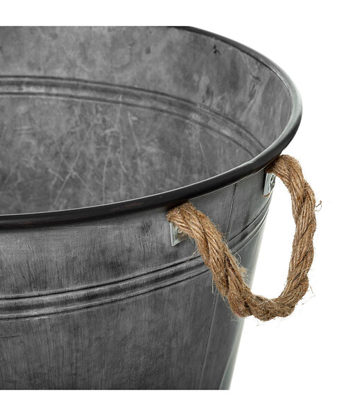 ATMOSPHERA - Pot de fleurs en Zinc Vintage D 37 cm - large