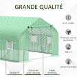 OUTSUNNY - Serre tunnel de jardin 3,5 x 3 x 2 m grande taille 6 fenêtres vert - vignette