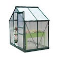 OUTSUNNY - Serre de jardin aluminium polycarbonate 2,51 m² dim. 1,9L x 1,32l x 2,01H m lucarne, porte coulissante + fondation incluse alu. vert polycarbonate transparent - vignette