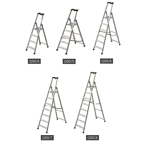 MATISERE - Escabeau pro 3 marches - Hauteur atteignable max: 2.65m - Q50/3 - large