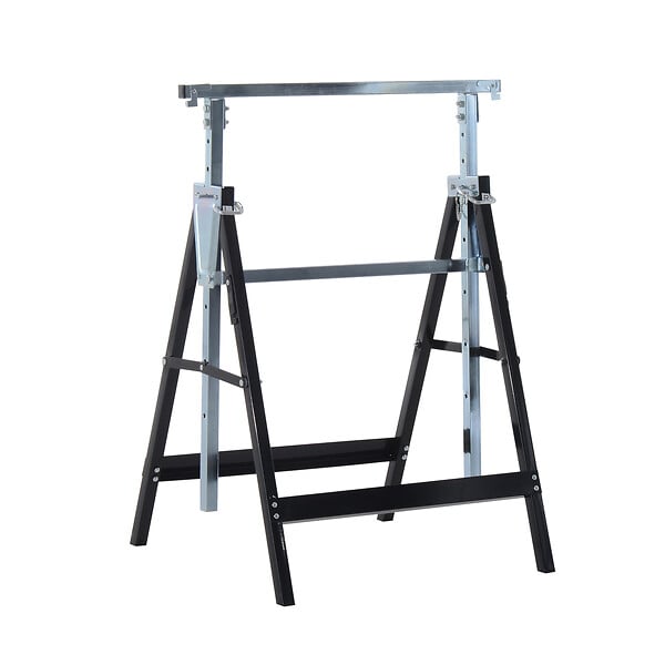 HOMCOM - Lot de 2 tréteaux pliables télescopiques hauteur réglable 80-130 cm noir - large