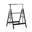 HOMCOM - Lot de 2 tréteaux pliables télescopiques hauteur réglable 80-130 cm noir - vignette