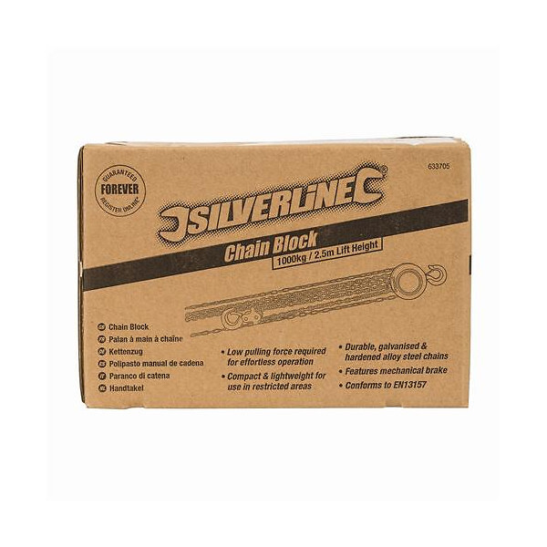 SILVERLINE - Silverline – Palan à chaine:garages/usines/ateliers 3m/ 1Tonne SILVERLINE - large