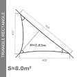 COTE STORE - Voile d'ombrage 4 x 4 x 5,66 m imperméable 220g/m² Haute densité - Tissu déperlant - Terracotta épicé - vignette
